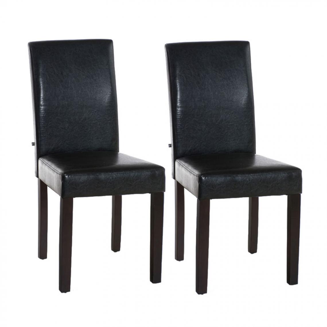Icaverne - Joli Lot de 2 chaises de salle à manger serie Rabat marron foncé couleur marron - Chaises