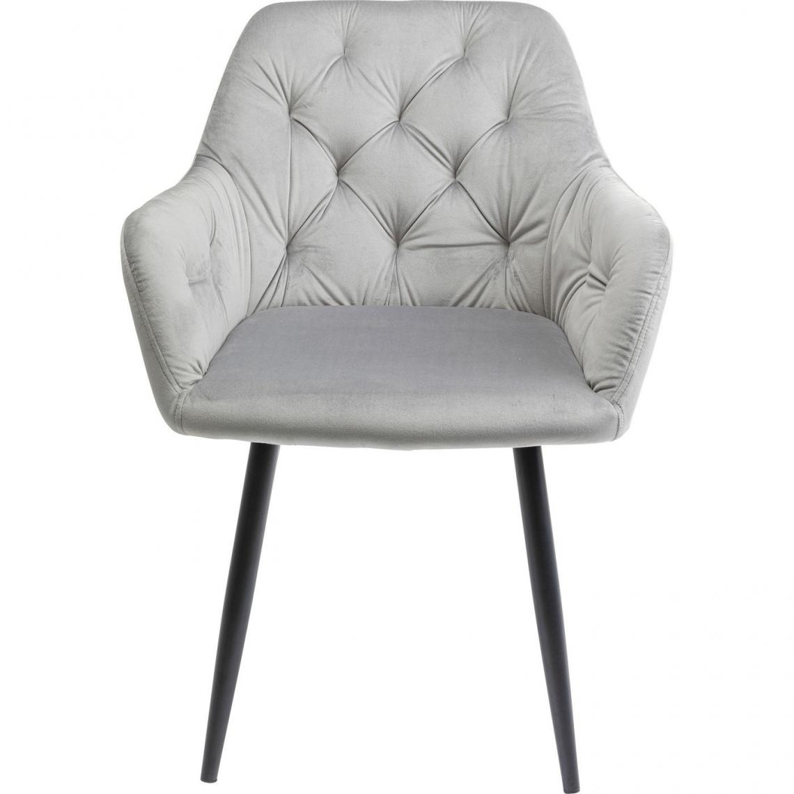 Karedesign - Chaise avec accoudoirs Kira velours gris Kare Design - Chaises
