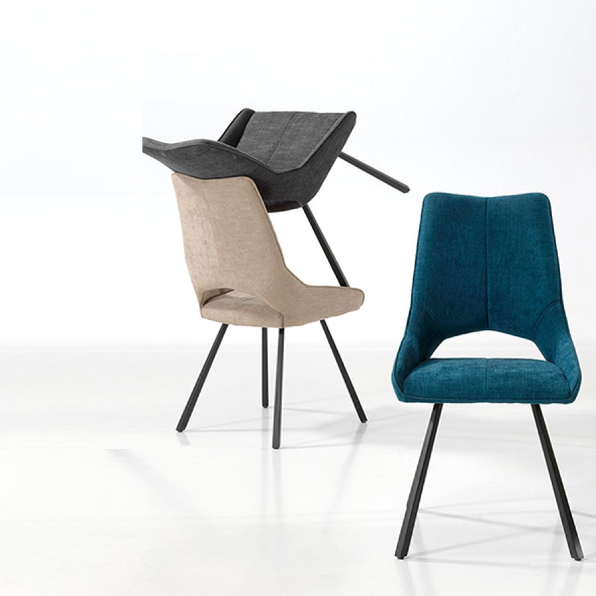 Nouvomeuble - Chaise beige moderne en tissu GABI (lot de 2) - Chaises