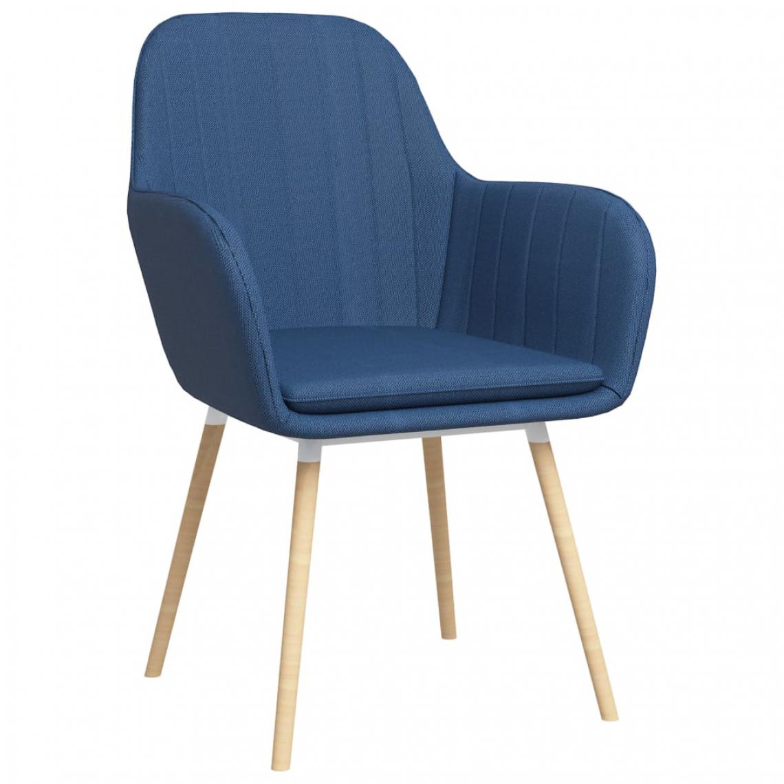 Icaverne - Chic Fauteuils et chaises edition Oslo Chaises de salle à manger avec accoudoirs 2 pcs Bleu Tissu - Chaises