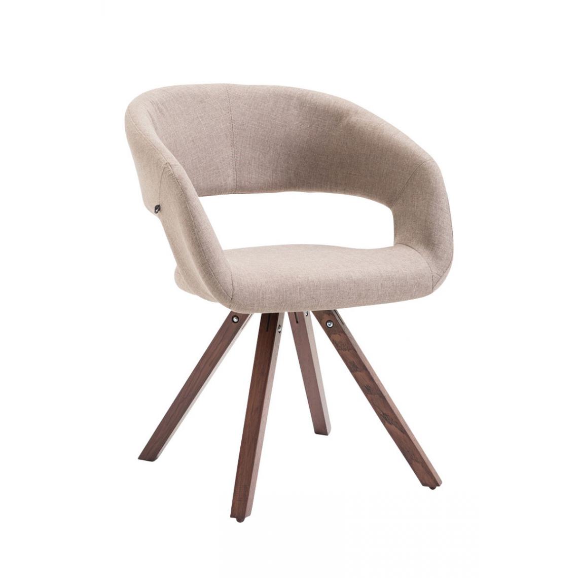 Icaverne - Moderne Chaise de salle à manger ligne Asmara tissu noyer couleur taupe - Chaises