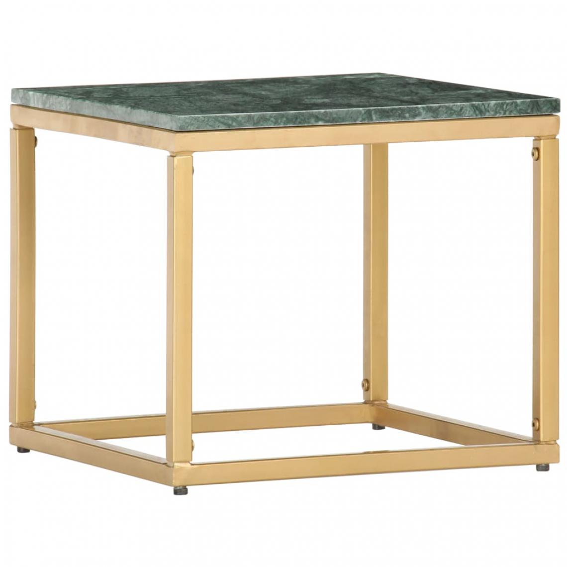 Vidaxl - vidaXL Table basse Vert 40x40x35 cm Pierre véritable et texture marbre - Tables à manger