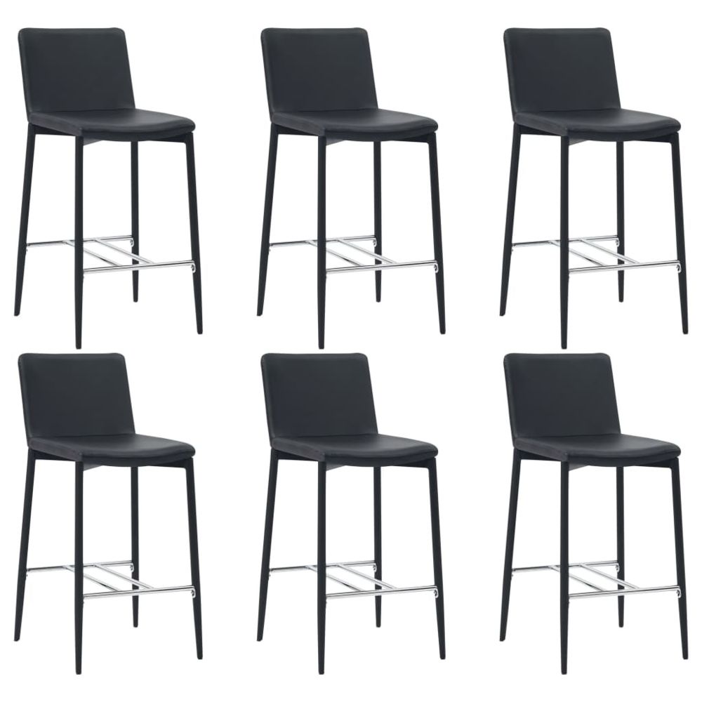 marque generique - Esthetique Fauteuils et chaises categorie Riyad Chaises de bar 6 pcs Noir Similicuir - Tabourets