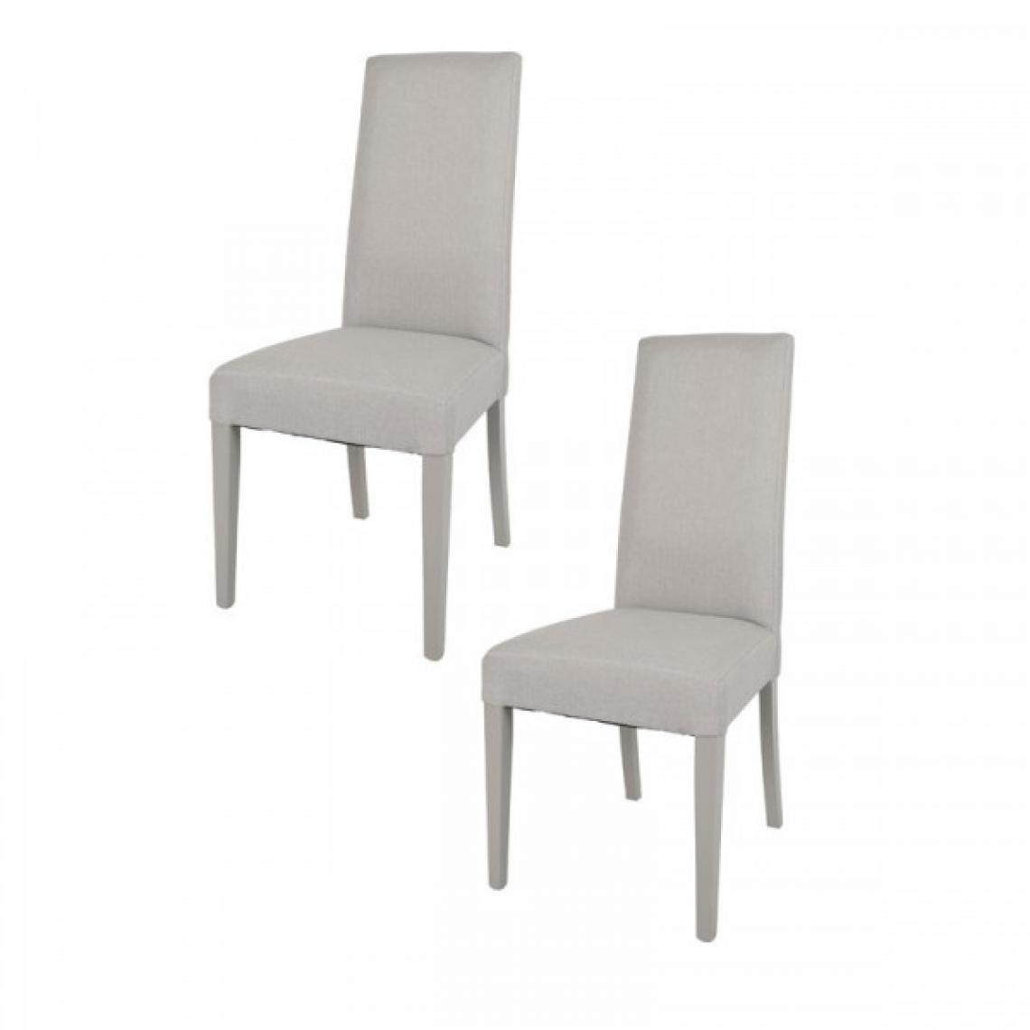 Dansmamaison - Duo de chaises tissu Gris clair - PISE - L 54 x l 46 x H 99 cm - Chaises
