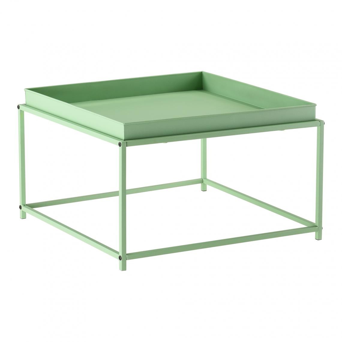 En.Casa - Table Basse avec Plateau Amovible Teltow 36 x 59 x 59 cm Vert Pastel Mat [en.casa] - Tables basses