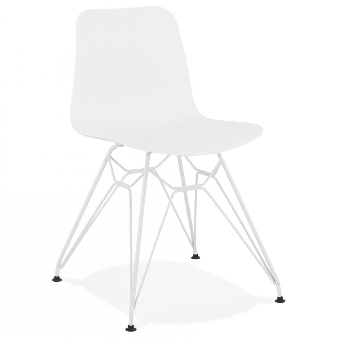 Alterego - Chaise moderne 'GAUDY' blanche avec pied en métal blanc - Chaises