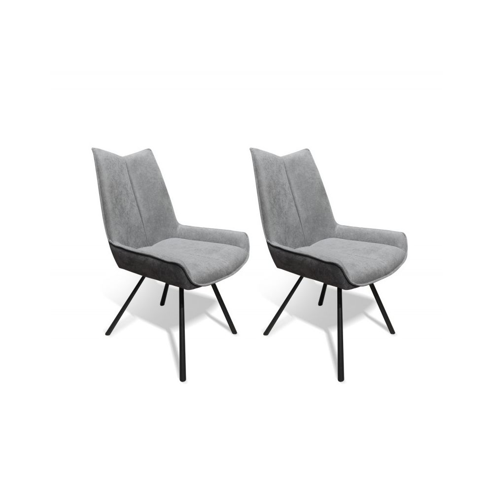 Meubletmoi - Lot de 2 chaises gris - SURI - Chaises