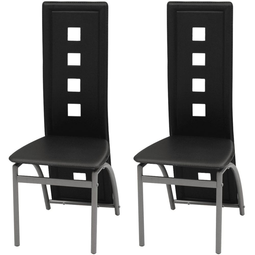 Vidaxl - Chaises de salle à manger 2 pcs Cuir artificiel Noir | Noir - Chaises