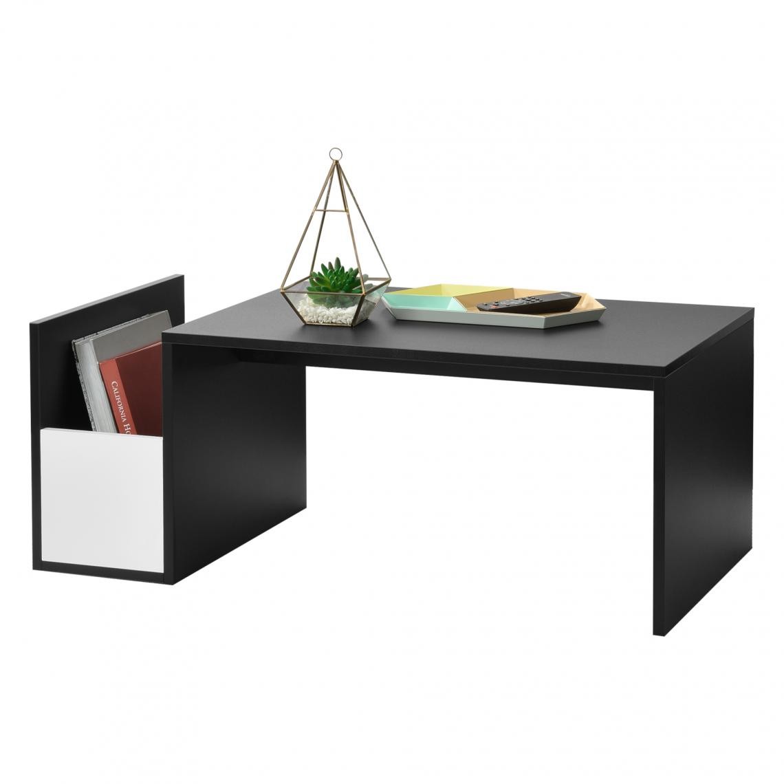 En.Casa - Table Basse pour Salon Bollnäs 90 x 45 x 35 cm Noir Blanc [en.casa] - Tables basses