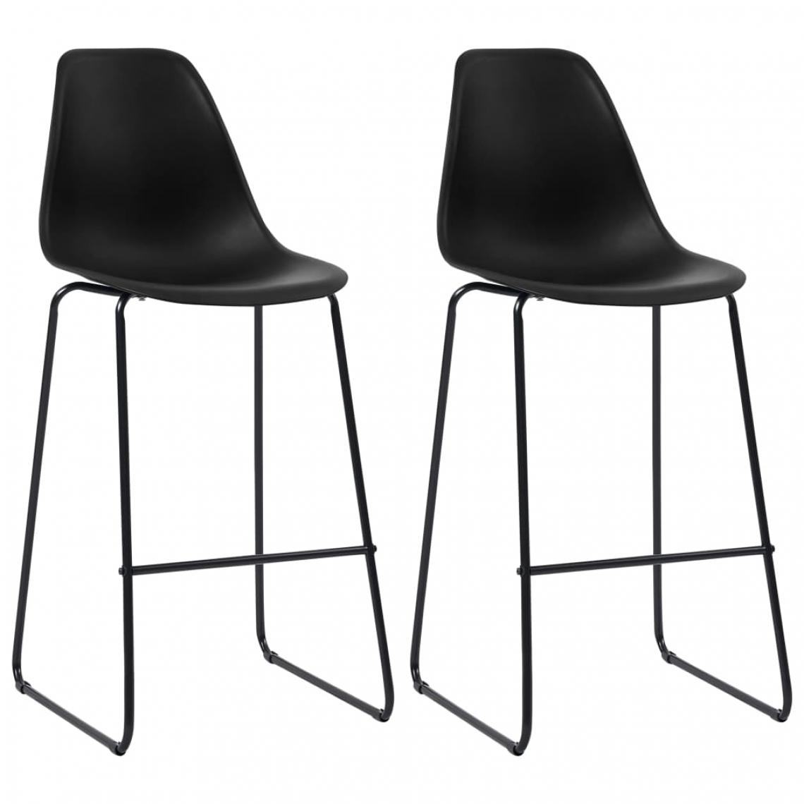 Icaverne - Splendide Fauteuils et chaises famille Helsinki Chaises de bar 2 pcs Noir Plastique - Tabourets