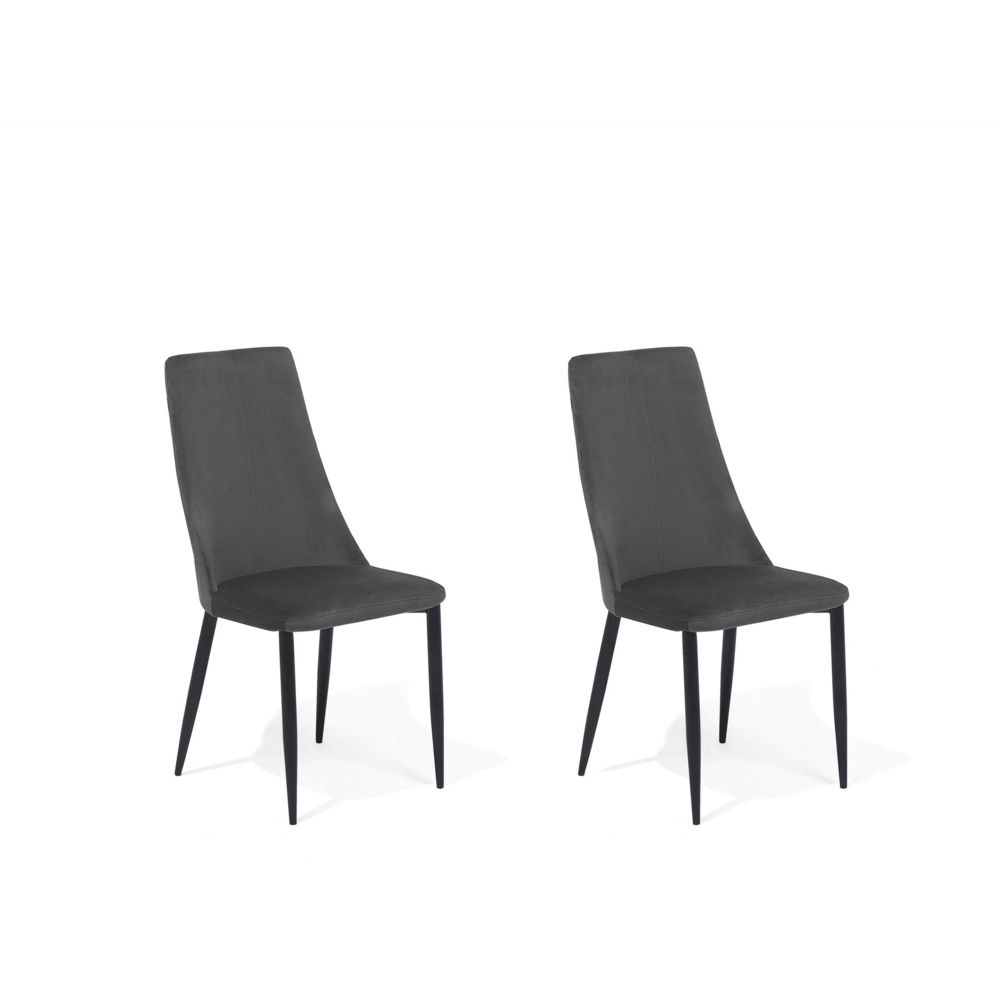 Beliani - Beliani Lot de 2 chaises en velours gris CLAYTON - gris - Chaises