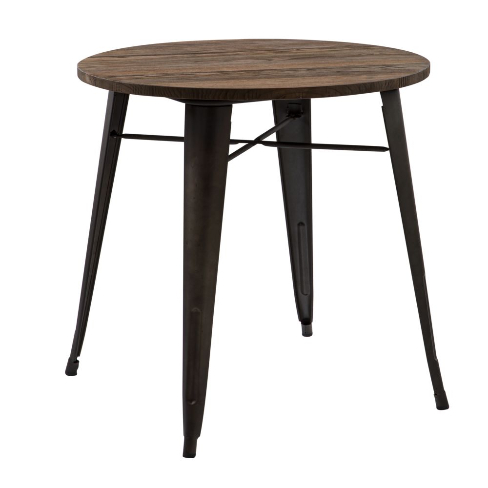 Rendez Vous Deco - Table ronde Chimie Ø80 cm en bois foncé - Tables à manger