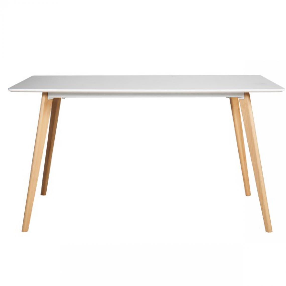 Moloo - NINA-Table repas scandinave 160 cm laqué blanc mat pied hêtre - Tables basses