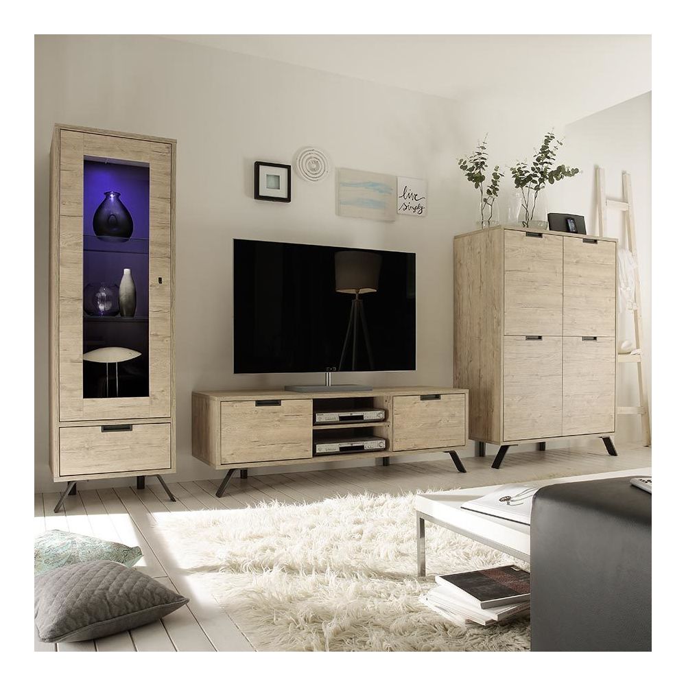 Kasalinea - Ensemble meuble TV moderne PLUME - Meubles TV, Hi-Fi