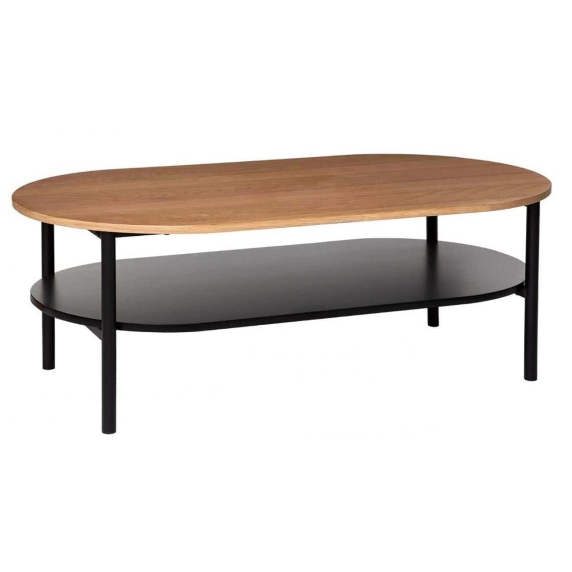 Pegane - Table basse en métal et chêne - Longueur 110 x Profondeur 60 x Hauteur 39 cm - Tables basses