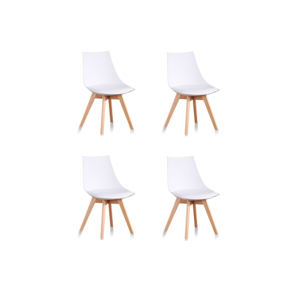 Designetsamaison - Lot de 4 chaises scandinaves blanches - Prague - Chaises