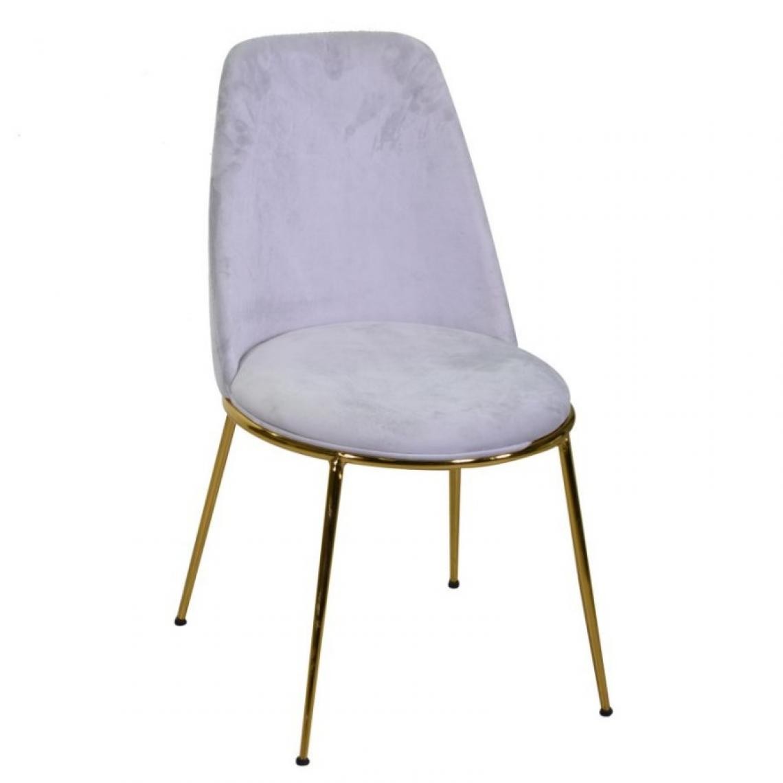 Webmarketpoint - Chaise de salon design velours et métal doré gris rotterdam - Chaises