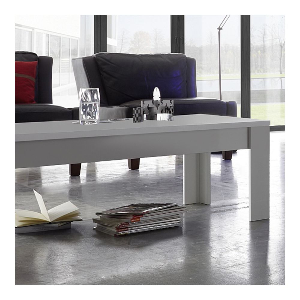 Happymobili - Table basse design blanc laqué mat NEVADA - Tables basses
