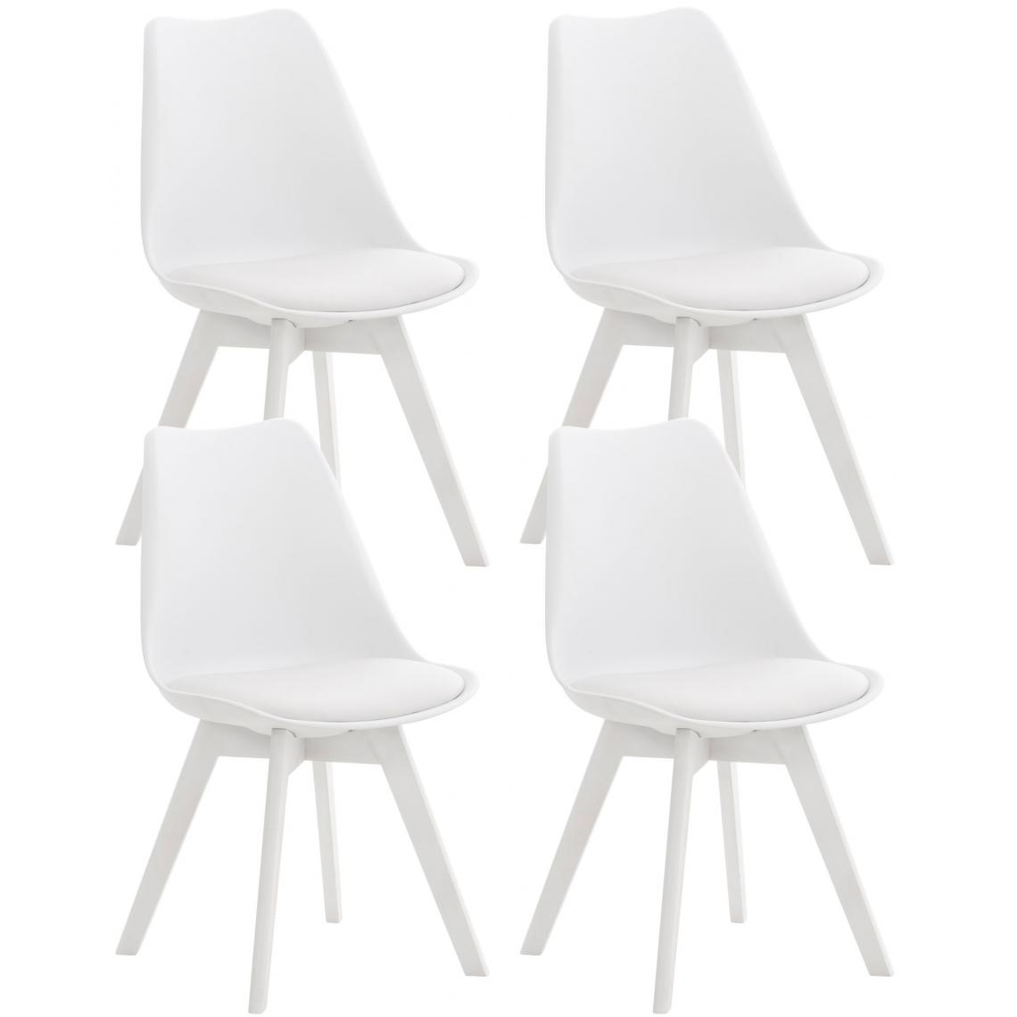 Icaverne - Distingué Lot de 4 chaises en plastique edition Oulan-Bator couleur connais le blanc - Tabourets