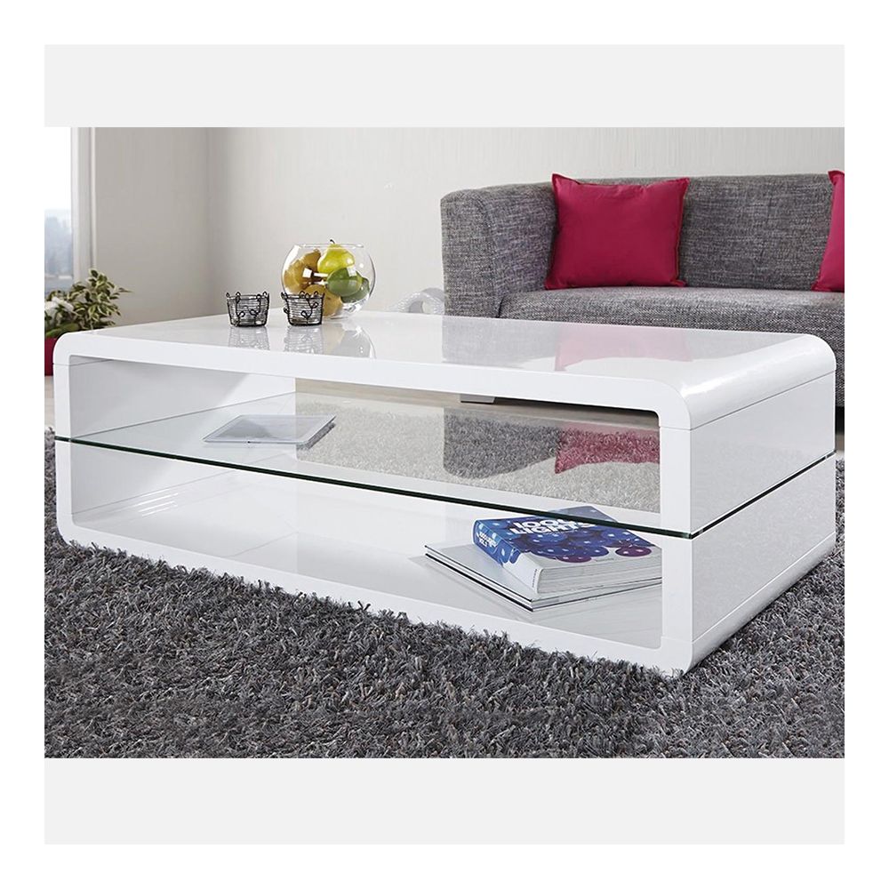 Nouvomeuble - Table basse design blanche LEANDRE - Tables basses