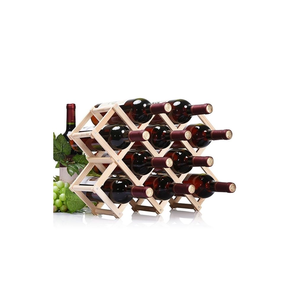 Wewoo - Rangement de Cuisine Porte-bouteilles pliable pour bouteilles vin avec support à en bois - Buffets, chiffonniers
