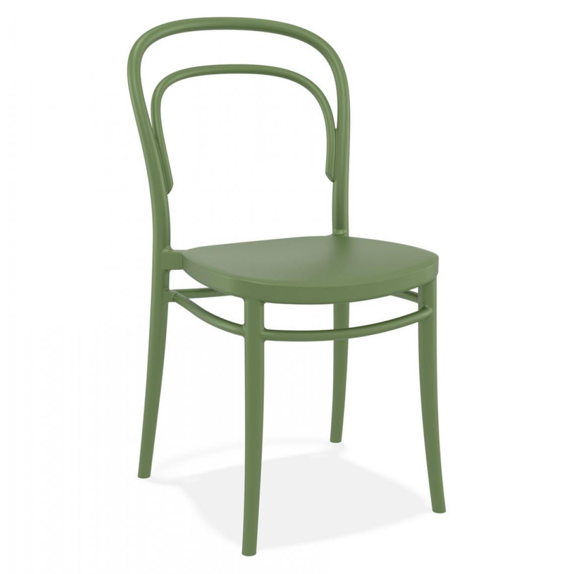 Alterego - Chaise empilable 'JAMAR' intérieur / extérieur en matière plastique verte - Chaises