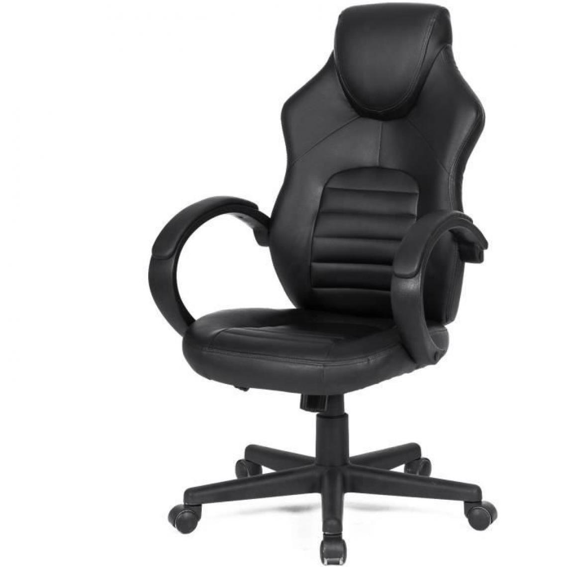 Cstore - Chaise de bureau gaming - Simili noir - L 58 x P 70 x H 98-116 cm - ARK - Chaises