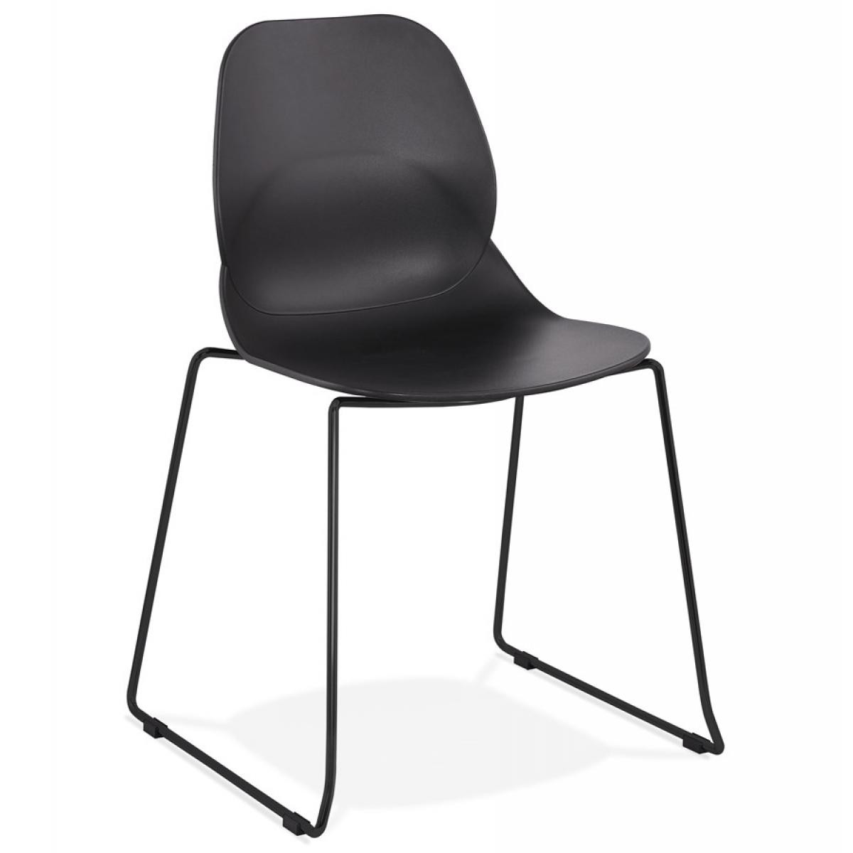 Alterego - Chaise design 'NUMERIK' noire avec pieds en métal noir - Chaises