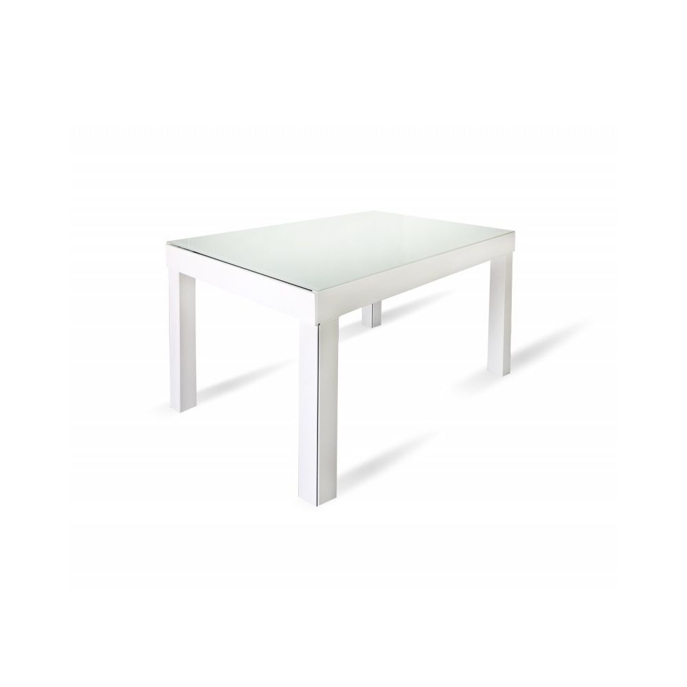 Meubletmoi - Table de repas extensible 120 à 340 cm plateau verre blanc - BANQUET - Tables à manger