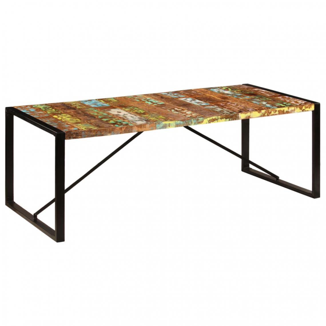 Chunhelife - Table à dîner 220x100x75 cm Bois de récupération solide - Tables à manger