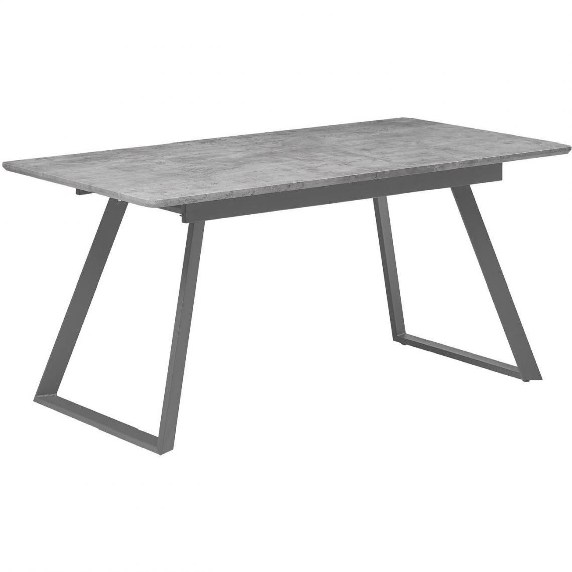 ATHM DESIGN - Table de repas extensible NICOLE Gris - plateau Bois pieds Metal 160 x 90 avec rallonge 40 cm - Tables à manger