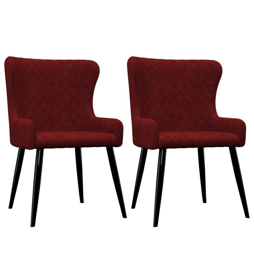 marque generique - Superbe Fauteuils et chaises ligne Bangui Chaises de salle à manger 2 pcs Rouge Velours - Chaises