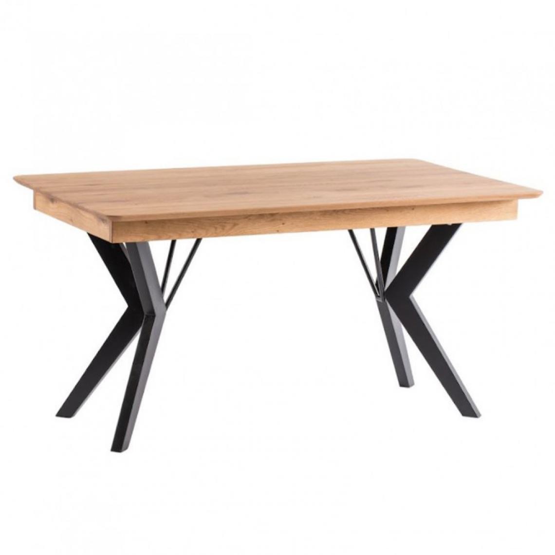 Meubletmoi - Table extensible plateau et piètement chêne massif 90 x 200 cm - MOLY - Tables à manger