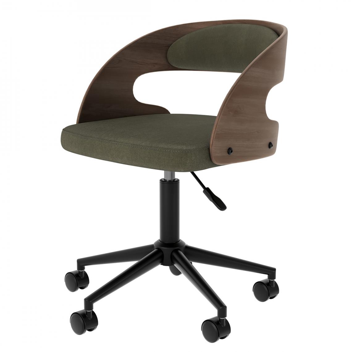 Rendez Vous Deco - Chaise de bureau verte Louis - Chaises