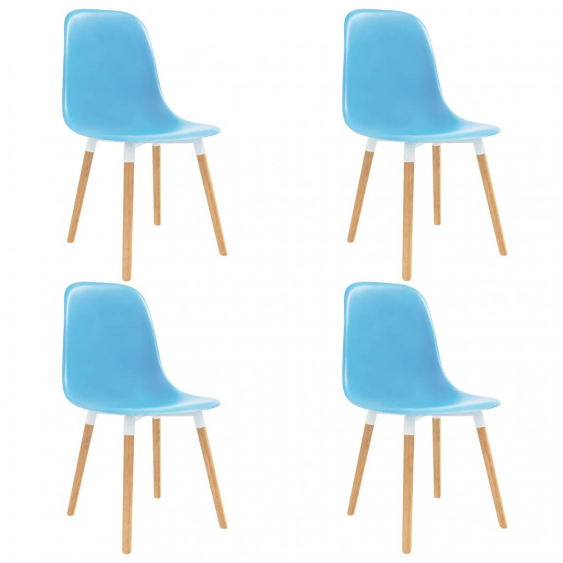 Chunhelife - Chaises de salle à manger 4 pcs Bleu Plastique - Chaises