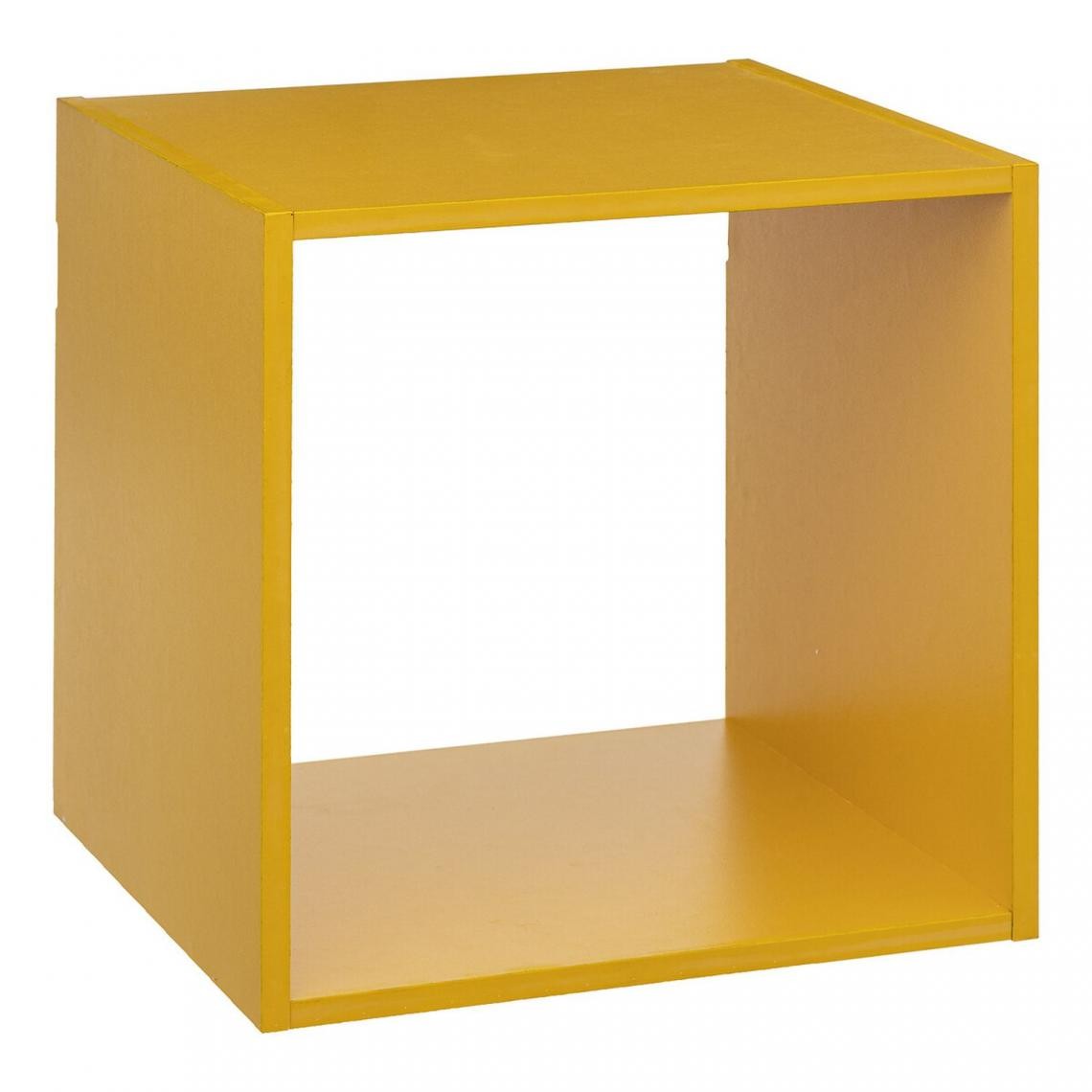 Five Simply Smart - Etagère cube murale 1 case de rangement Mix n' modul - Longueur 34,50 cm x Hauteur 34,50 cm - Jaune moutarde - Etagères