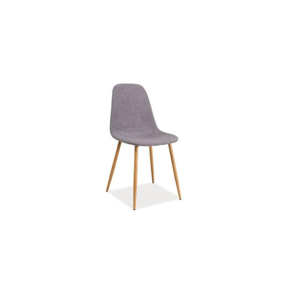Hucoco - FRANZI | Chaise de style scandinave avec base en métal | Salle à mager Salon Bureau | 86x44x39 cm | Tissu haute qualité - Gris - Chaises