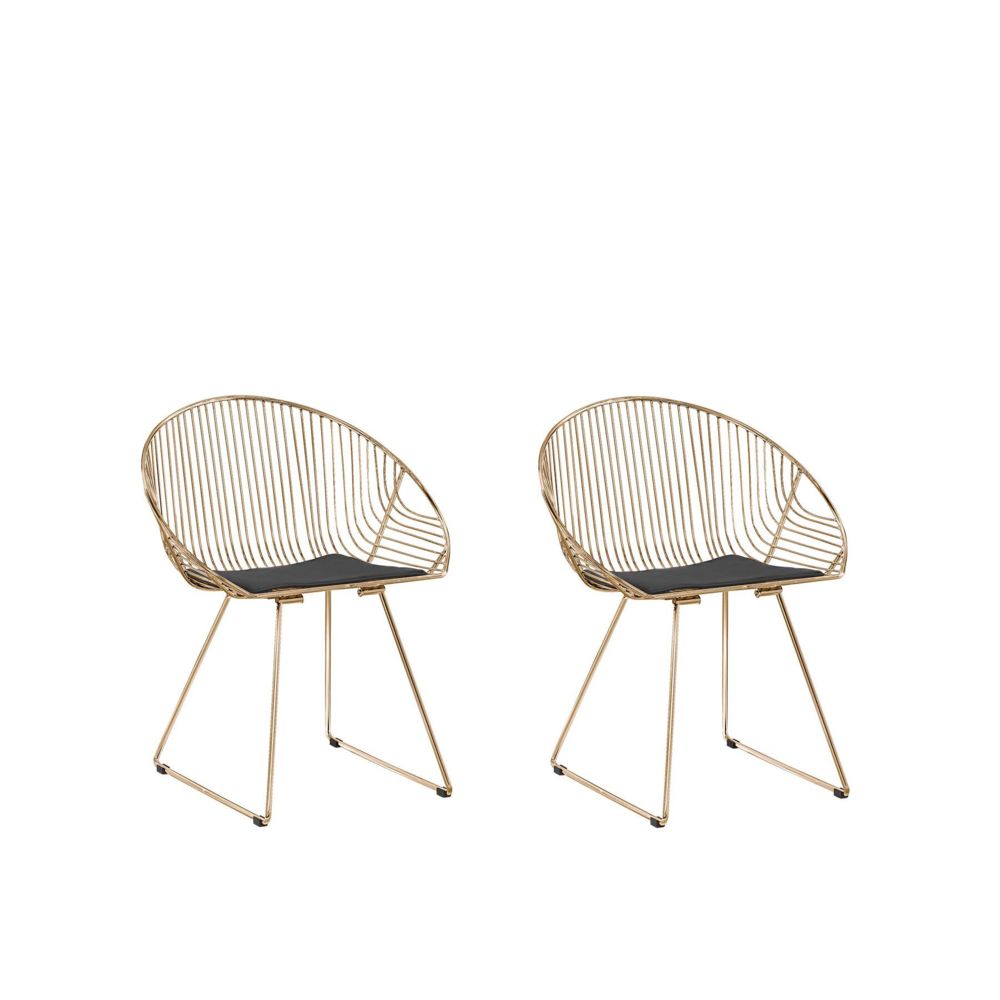 Beliani - Beliani Lot de 2 chaises dorées AURORA - argent - Chaises