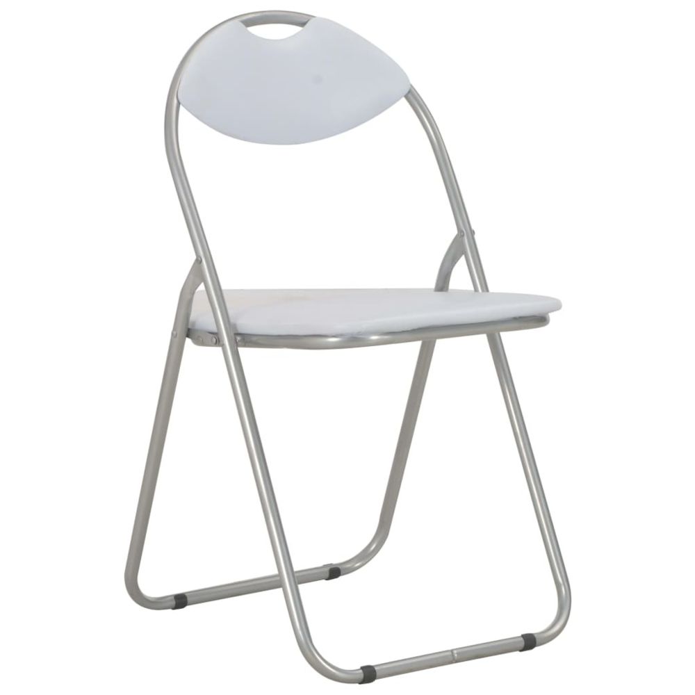 marque generique - Icaverne - Chaises de cuisine & de salle à manger selection Chaises pliantes de salle à manger 2 pcs Blanc Similicuir - Chaises
