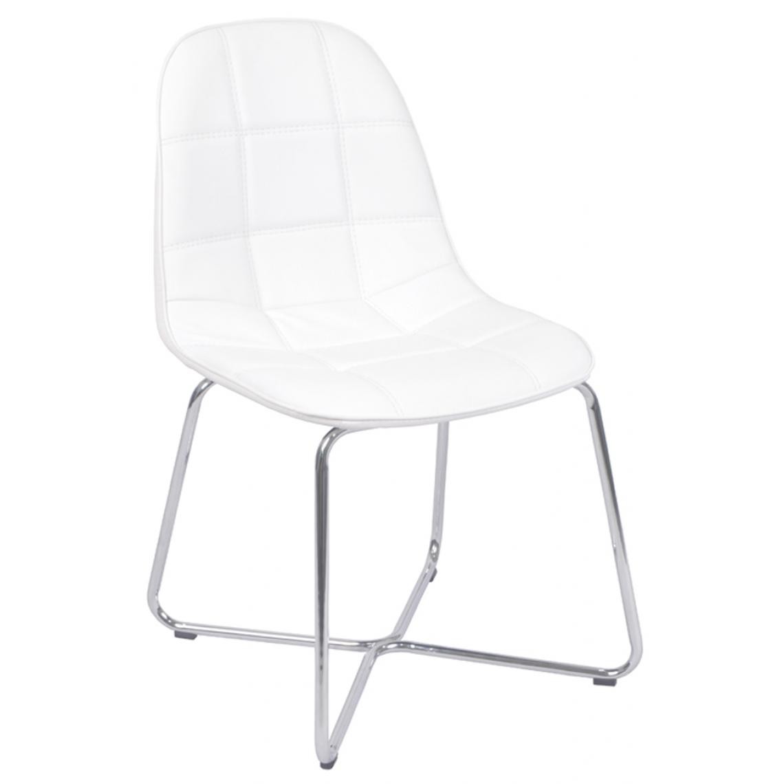 Pegane - Lot de 2 chaises Coloris Blanc - Chaises