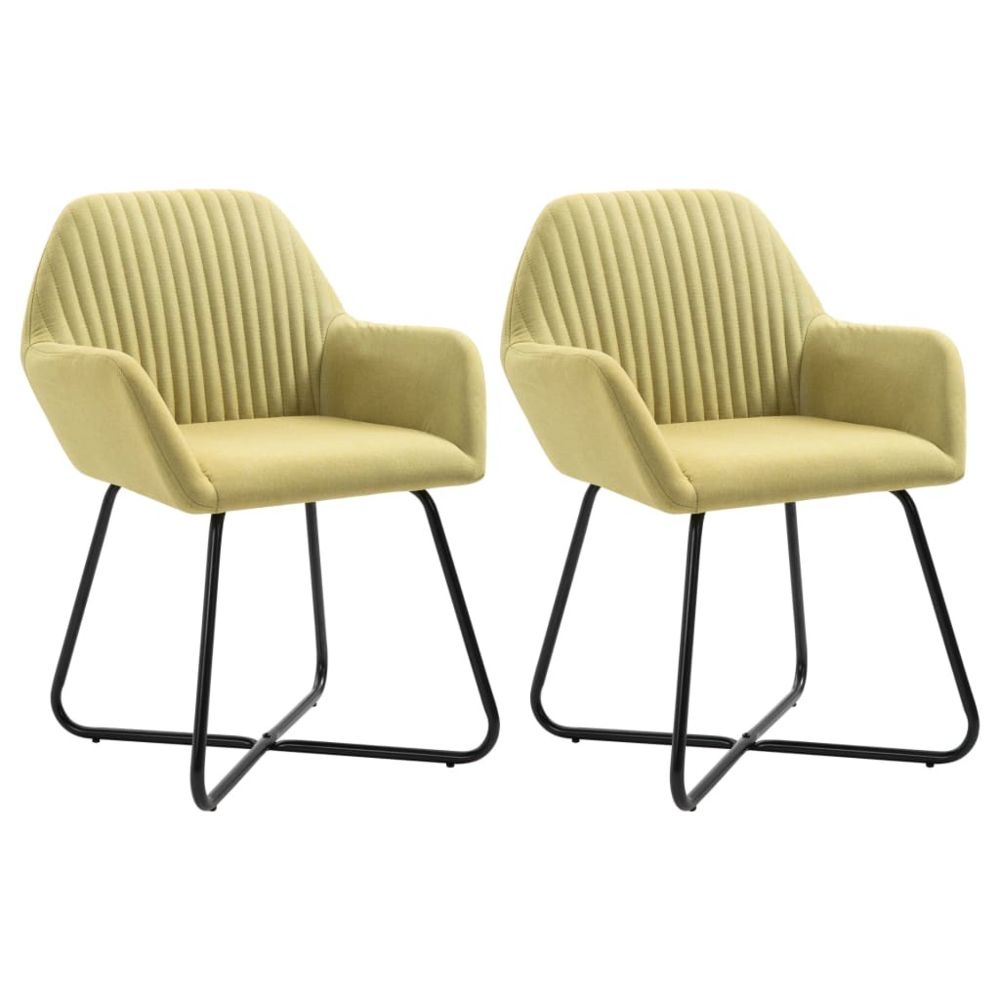 marque generique - Esthetique Fauteuils et chaises gamme Dakar Chaises de salle à manger 2 pcs Vert Tissu - Chaises