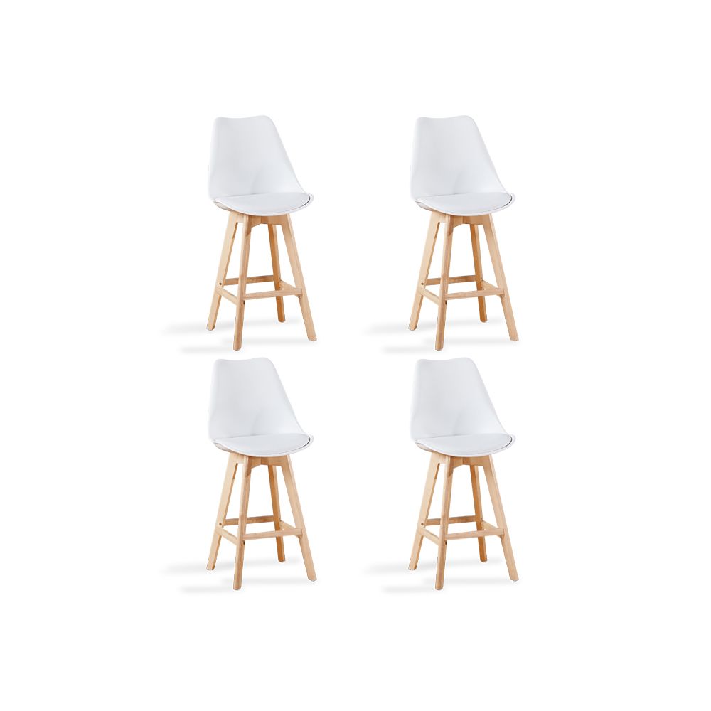Designetsamaison - Lot de 4 chaises hautes blanches - Gotteborg - Tabourets