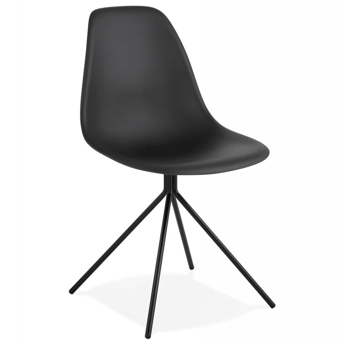 Alterego - Chaise moderne 'LORY' noire avec pied en métal - Chaises