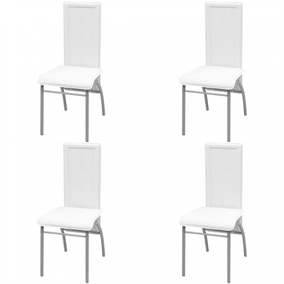 Vidaxl - Chaise de salle à manger 4 pcs Blanc - 242921 - Blanc - Chaises