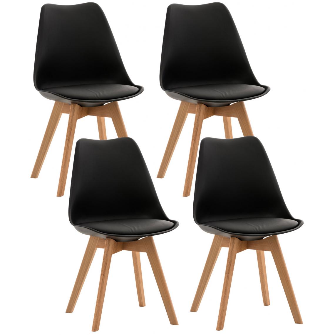 Icaverne - Splendide Lot de 4 chaises selection Oulan-Bator couleur noir - Tabourets