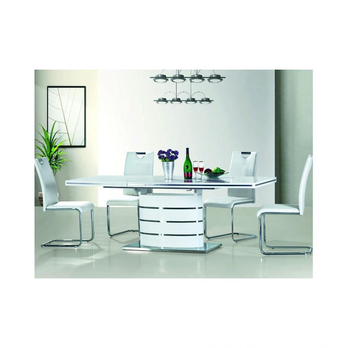 Ac-Deco - Table extensible 10 personnes - Fano - 160-220 x 90 x 77 cm - Gris - Tables basses