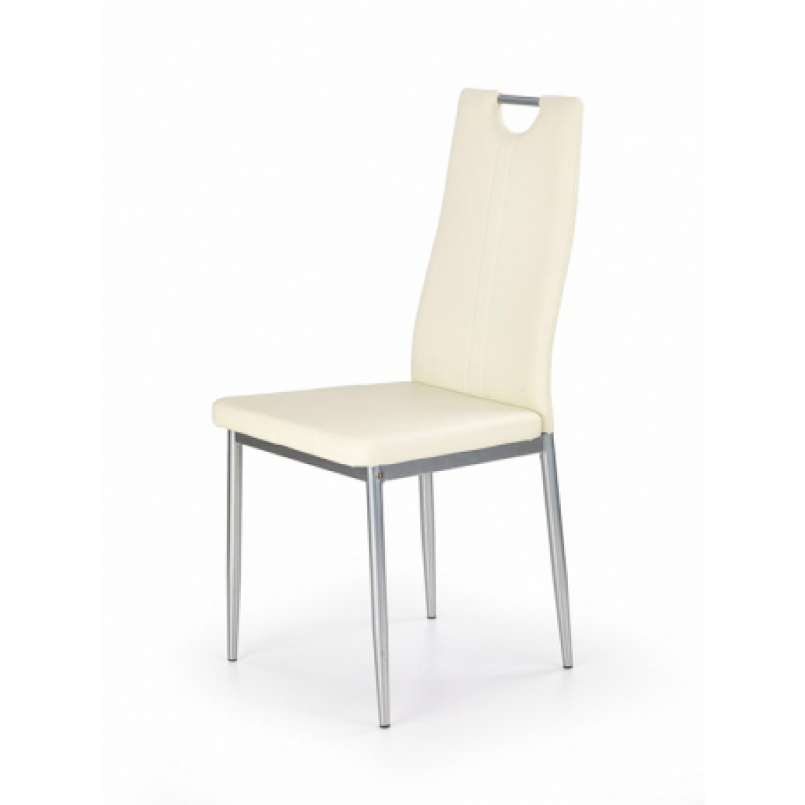 Carellia - Lot de 4 chaises en cuir synthétique - Crème - Chaises