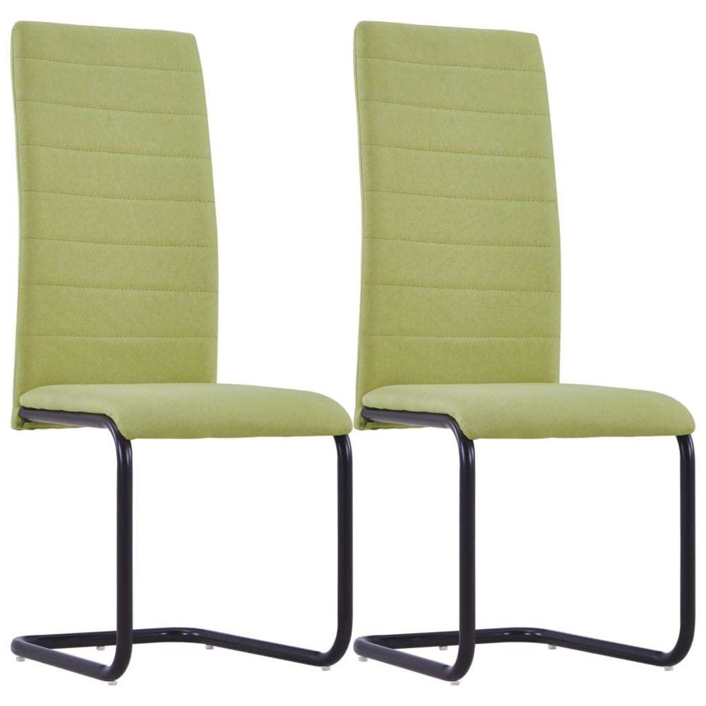 marque generique - Distingué Fauteuils et chaises selection Kingston Chaises de salle à manger 2 pcs Vert Tissu - Chaises