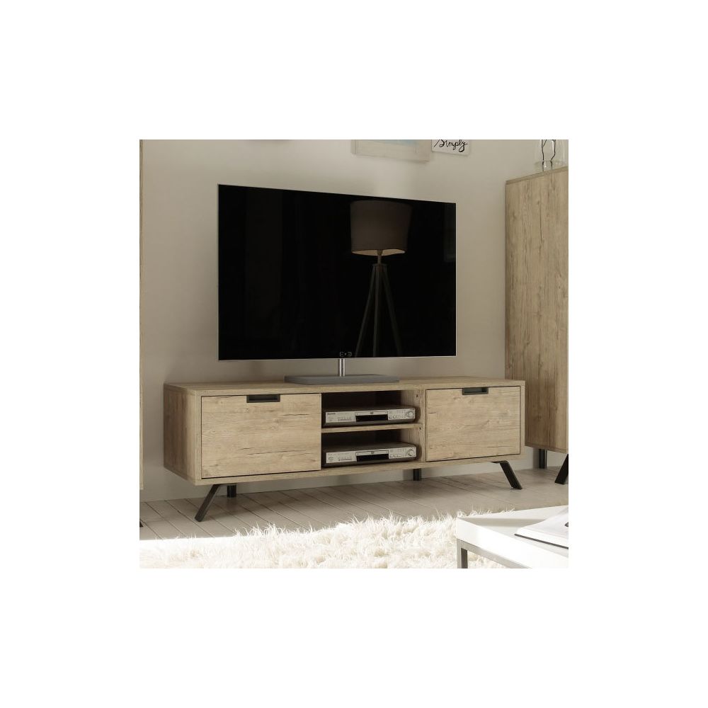 Kasalinea - Meuble TV couleur bois contemporain PLUME - Meubles TV, Hi-Fi