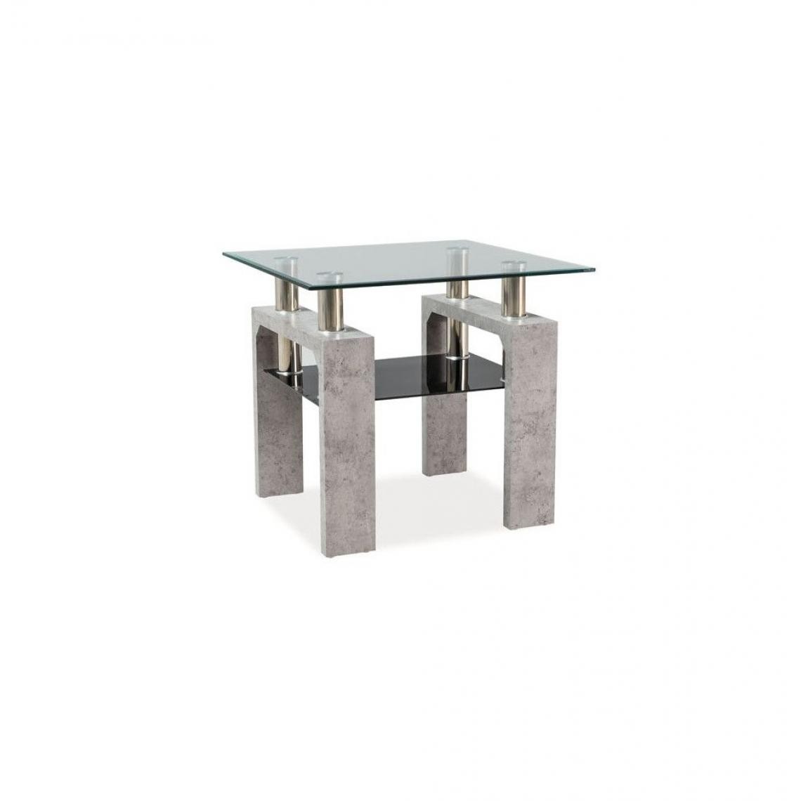 Ac-Deco - Table basse d'appoint - Lisa D - 60 x 60 x 55 cm - Couleur béton - Tables basses
